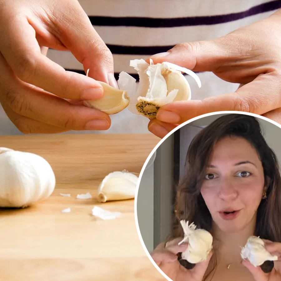 How to peel garlic in seconds, actress Nauheed Cyrusi gives us a trick dgtl
