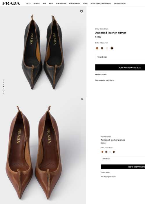 ‘অ্যান্টিক লেদার পাম্প’ নামে মেয়েদের পরার জুতো হিসাবে ওই জুতো বিক্রি করছে প্রাডা।