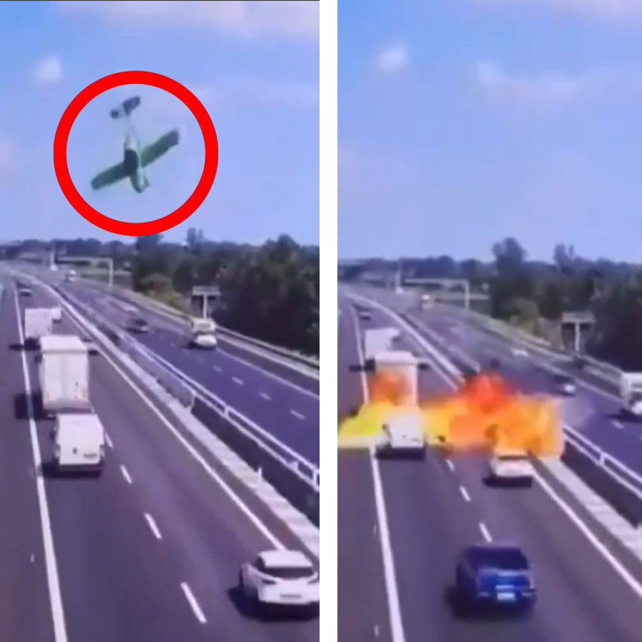 Aircraft nosedives on road in Italy, two died dgtl