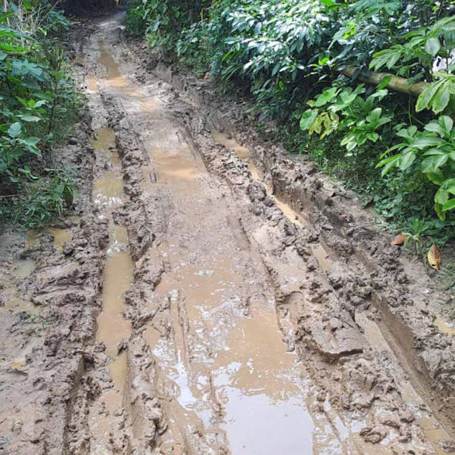 Women joined the blockade and protest on Friday demanding road repairs in the area of Raiganj area