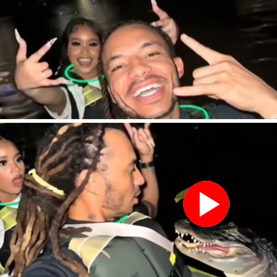 couple had a close encounter with a crocodile