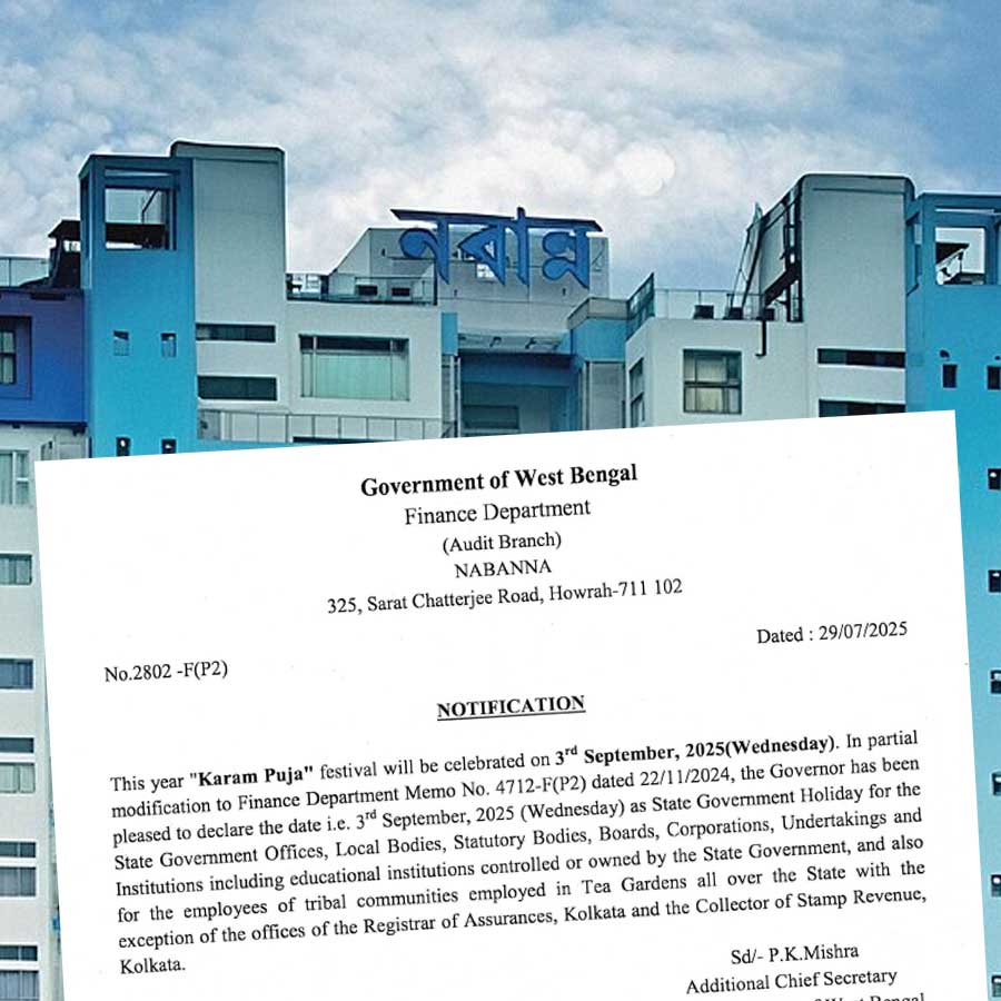Nabanna announces holiday on Karam Puja on 3 September 2025