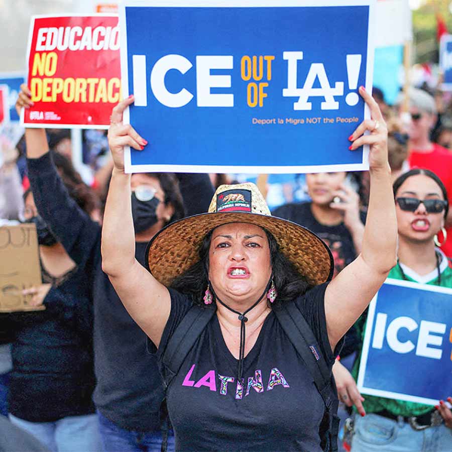 Anti-immigration march held in Los Angeles