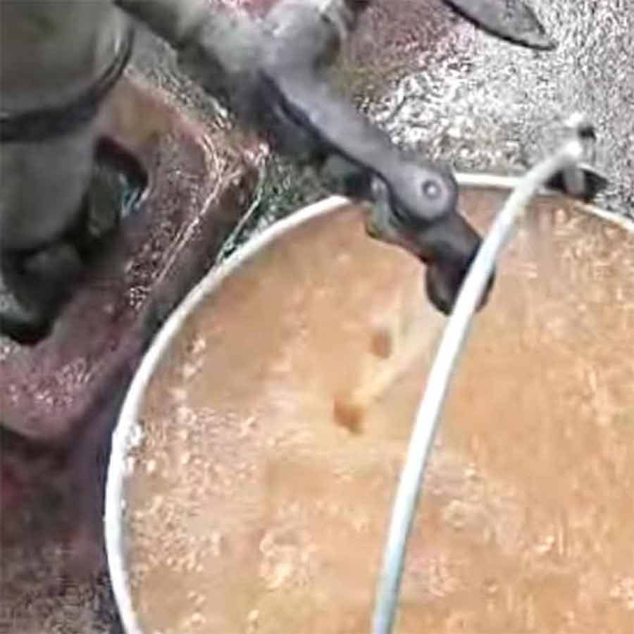 Impure water coming out from taps of Municipality at Egra