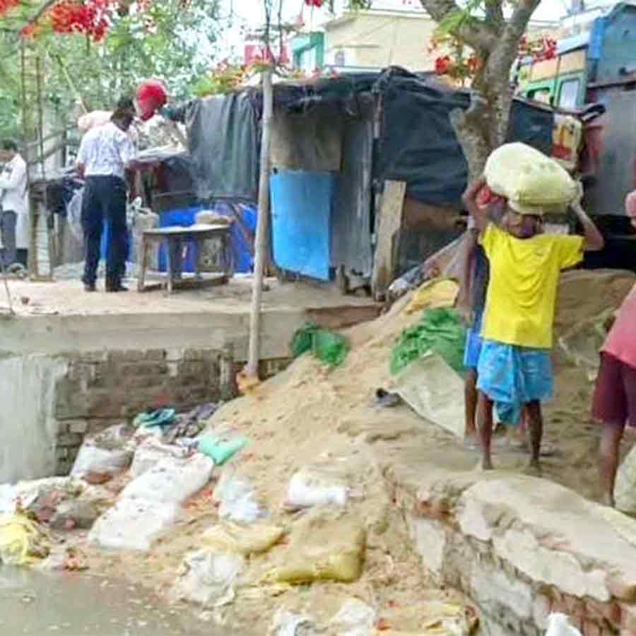 Illegal construction business beside Ichamati river damaging the dam