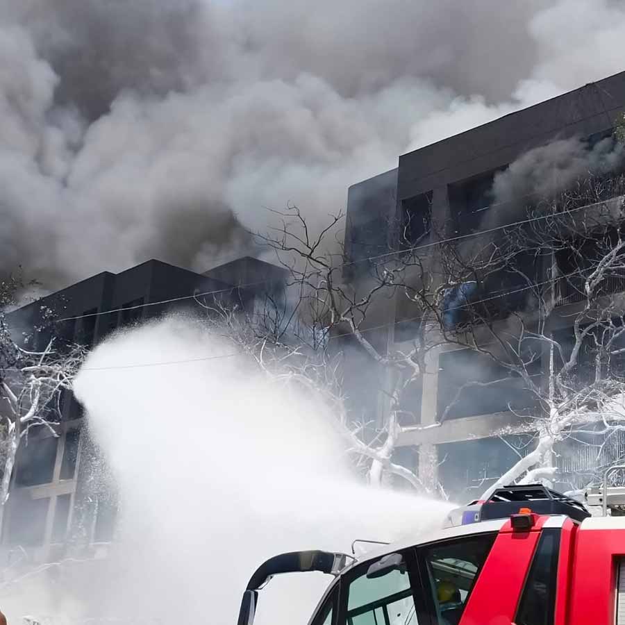 বিমান ভেঙে পড়ার পরের ছবি।