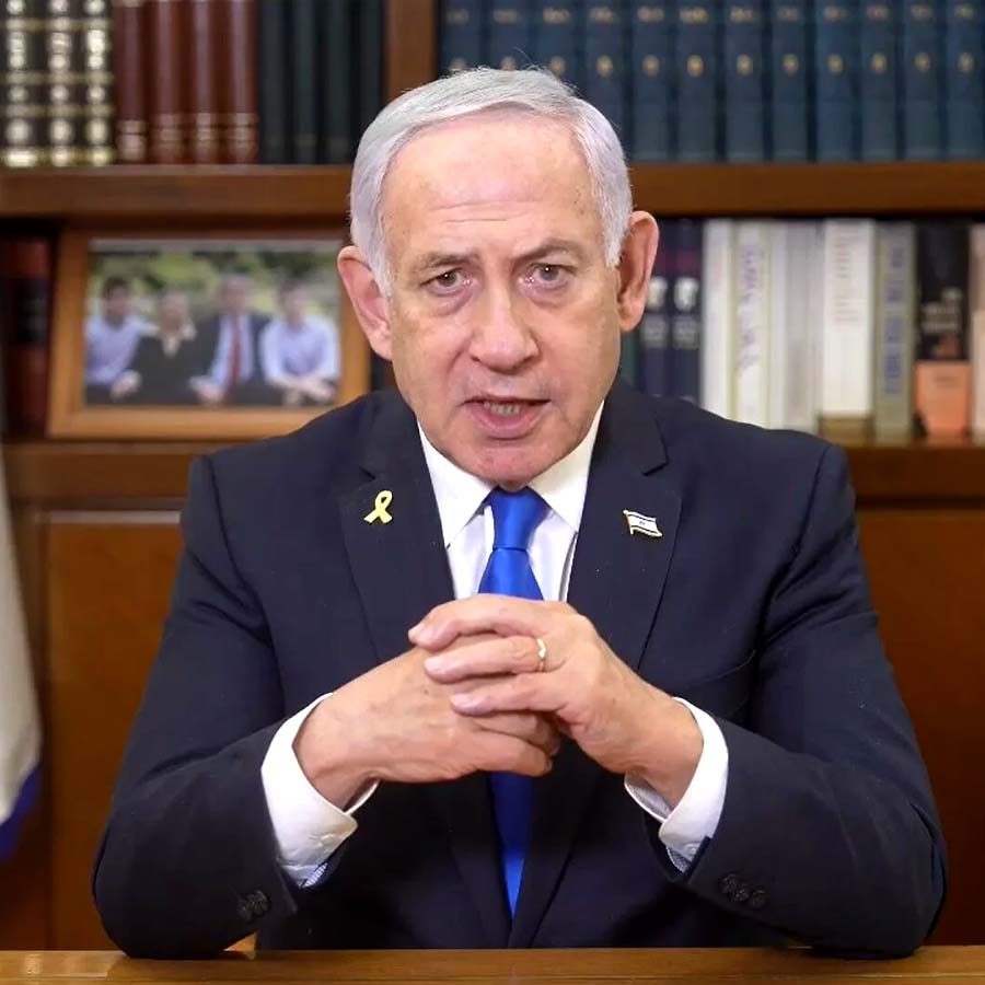Israel Prime Minister Benjamin Netanyahu says, Think of what could happen if Iran had atomic weapons dgtl