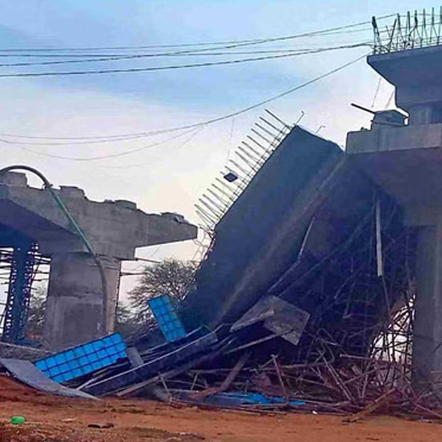 Six injured portion of rs 80 crore under construction bridge collapses in Madhya Pradesh's Shivpuri dgtl