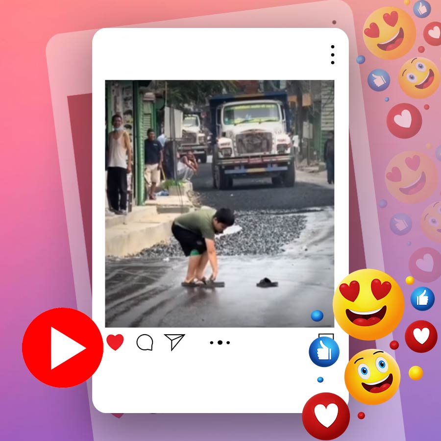 Video of Nepali woman losing shoe in fresh tar goes viral dgtl