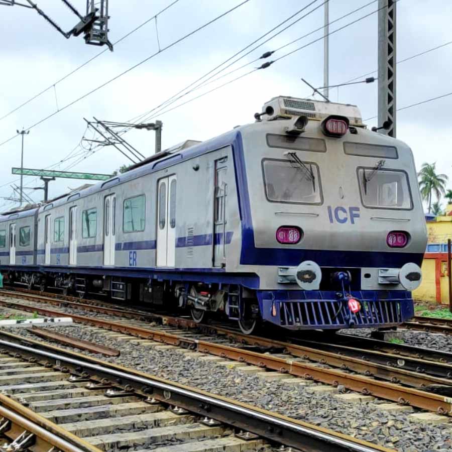 First AC EMU local train arrives at Ranaghat