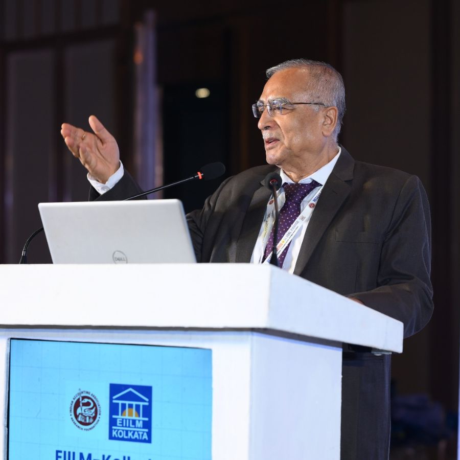 Professor R.P. Bandyopadhyay, Chairman and Director of EIILM Kolkata and President of IAARF, is speaking.