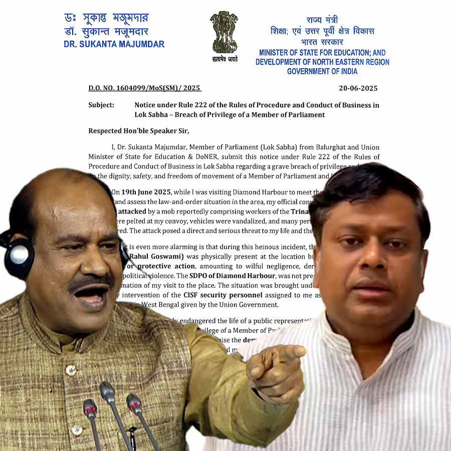Sukanta Majumdar writes to Lok Sabha Speaker Om Birla, alleging violation of rights in Budge Budge incident