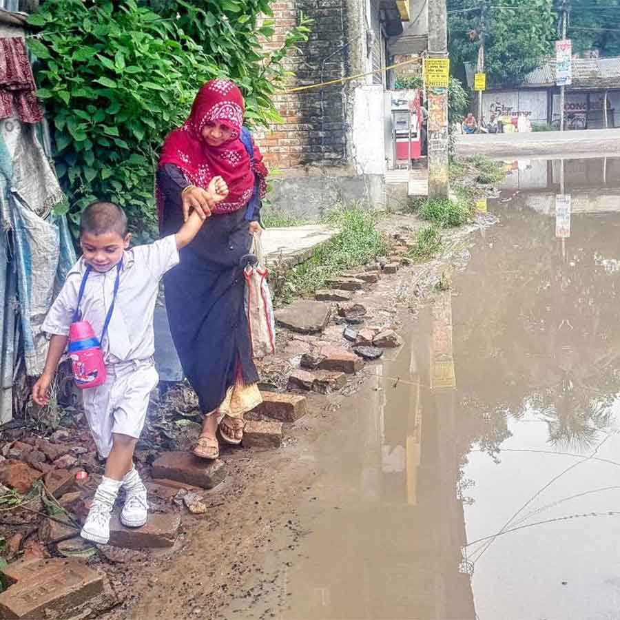 Water logged at Deganga due to poor drainage system