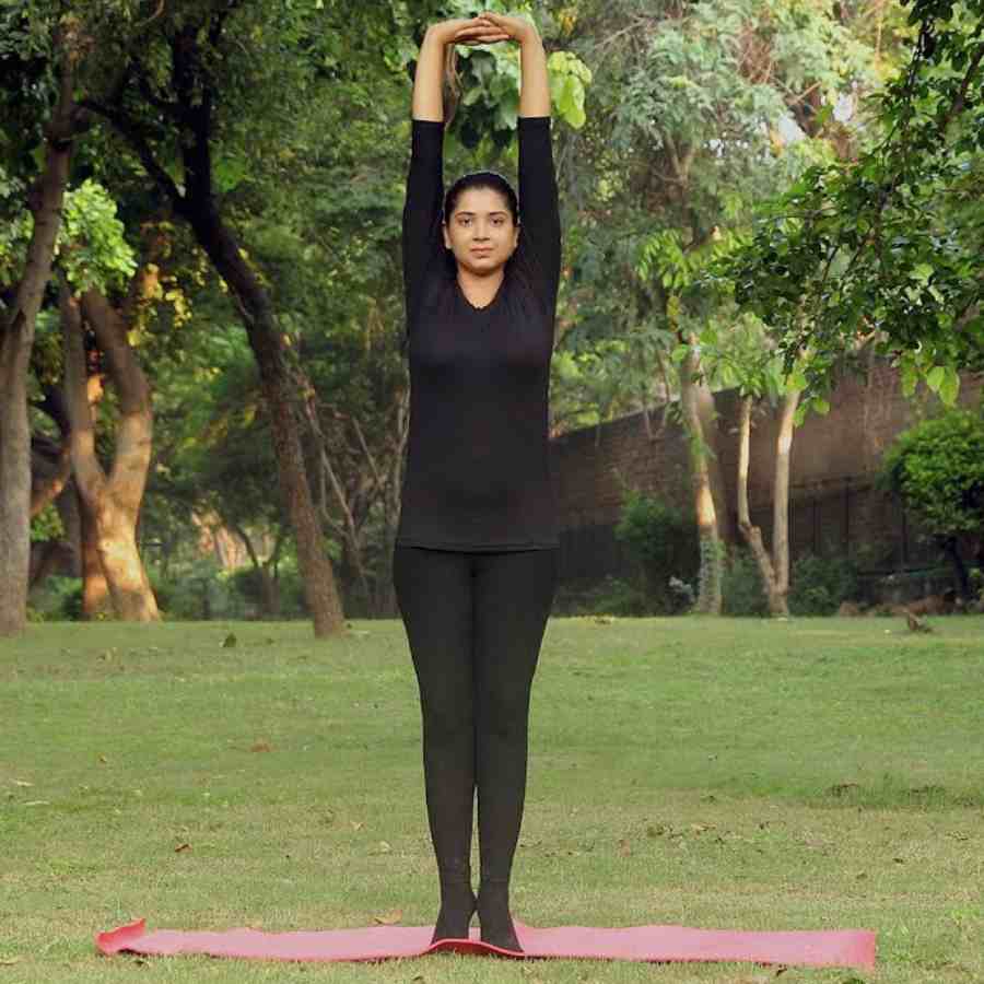 তাড়াসন (মাউন্টেন পোজ়)।