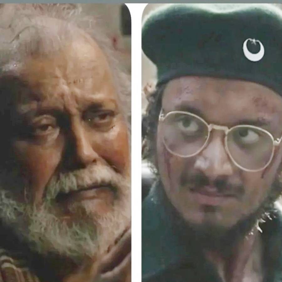 ‘বেঙ্গল ফাইলস’ ছবিতে মিঠুন চক্রবর্তী এবং নমোশি চক্রবর্তী।