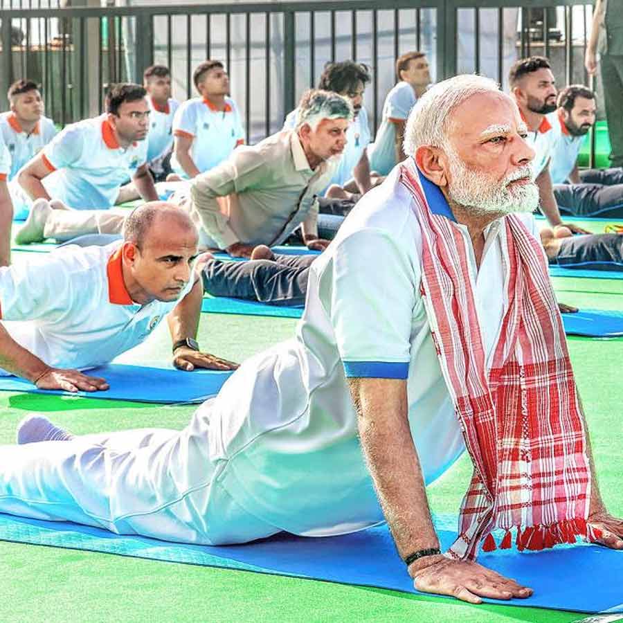 PM Narendra Modi has claimed that the practice of yoga can bring peace to the current turbulent world
