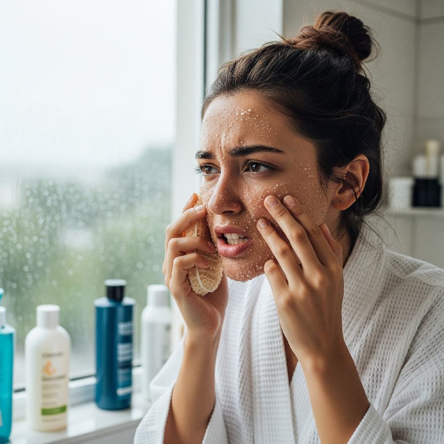 অতিরিক্ত এক্সফোলিয়েশনে ত্বক শুষ্ক, খসখসে হয়ে যেতে পারে।