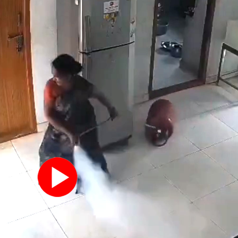 fire erupted inside a house