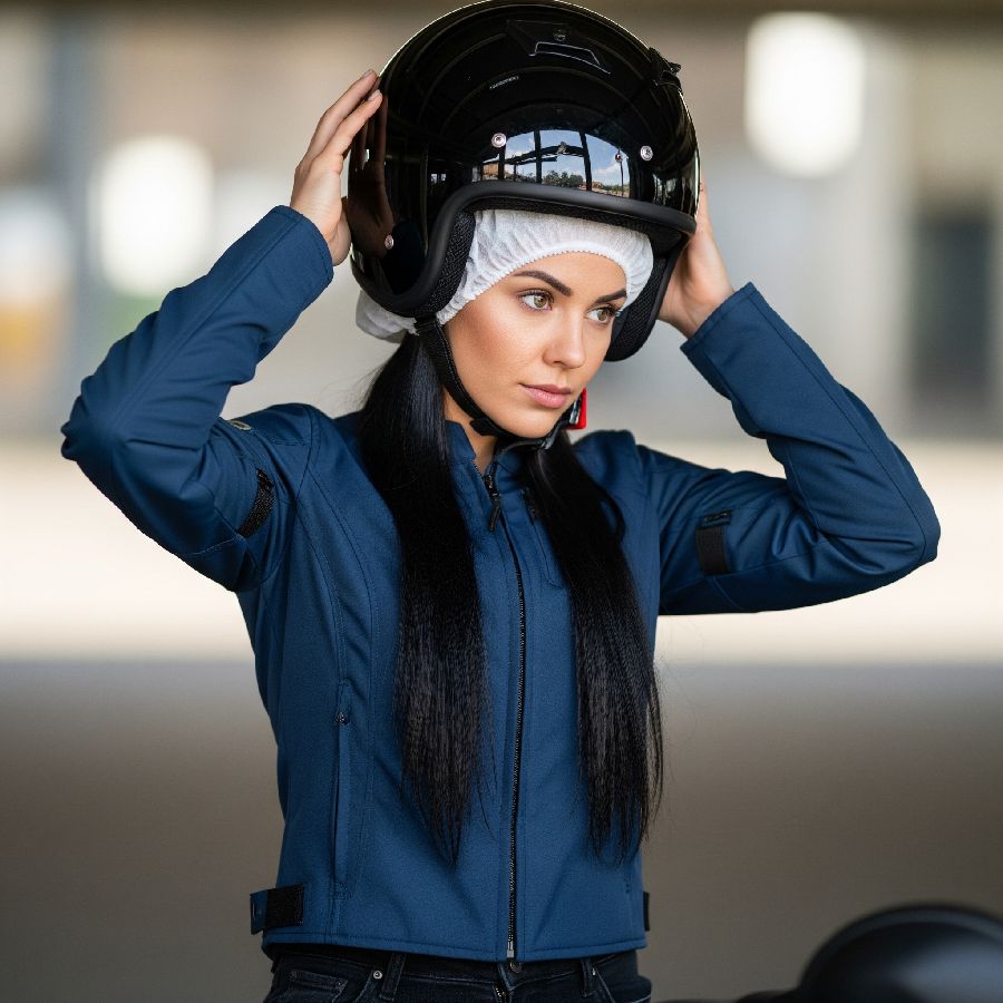 হেয়ারক্যাপ দিয়ে মাথার সঙ্গে হেলমেটের দূরত্ব তৈরি করুন।