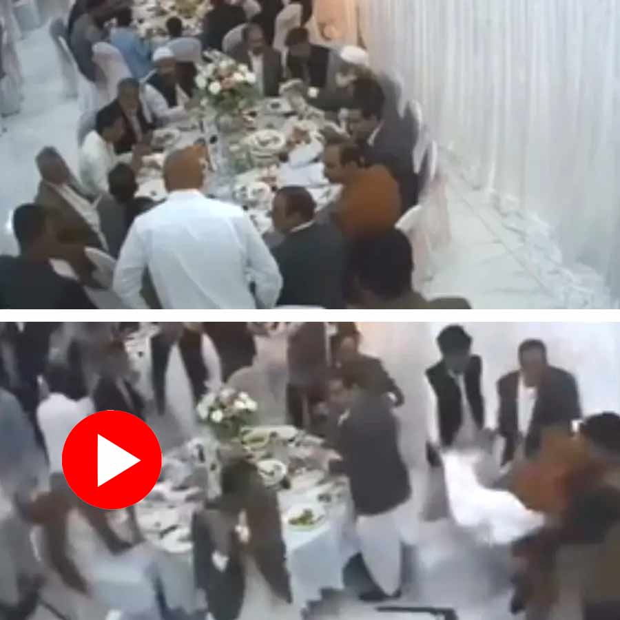 Video shows brawl between bride and groom family a plate of meat in Pakistan