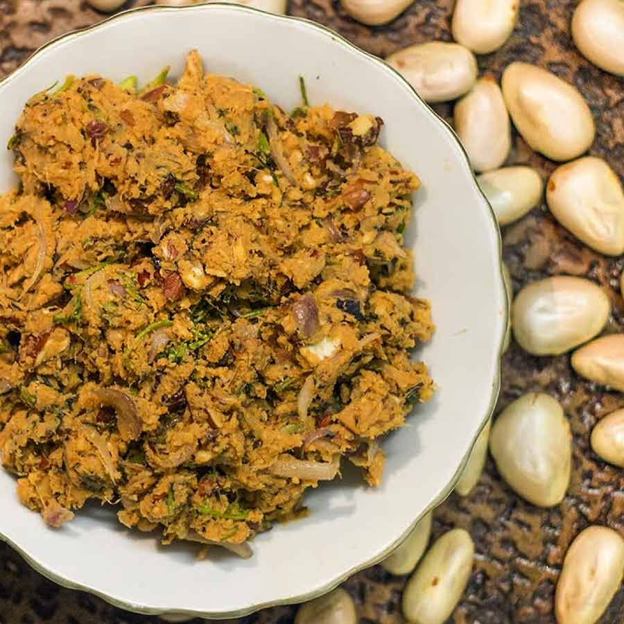 How to cook Bengali bharta with Jackfruit seeds and shrimp dgt