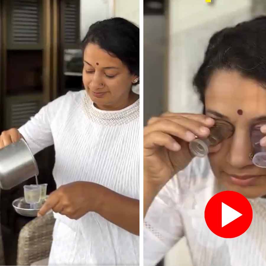 Video shows woman washing eyes with urine, sparks controversy
