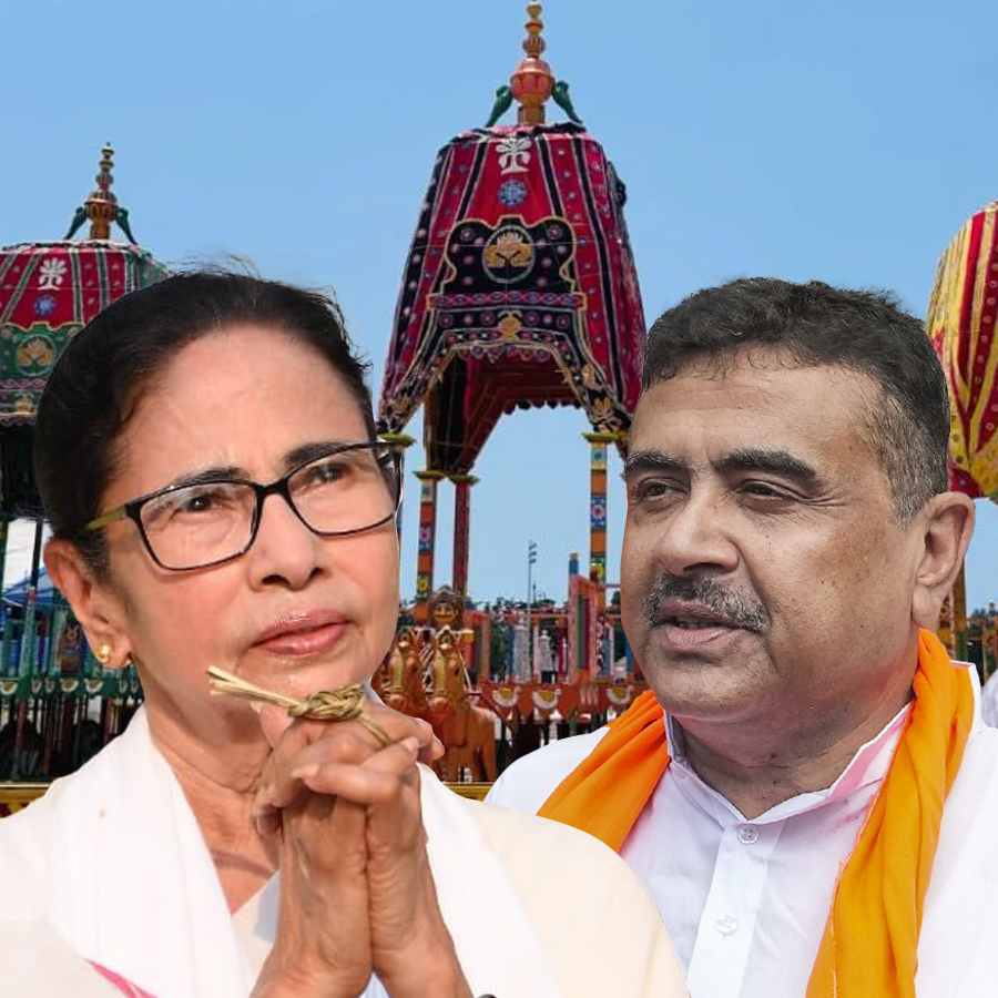 West Bengal CM Mamata Banerjee and opposition leader Suvendu Adhikari will take part in several Rathyatra related events dgtl