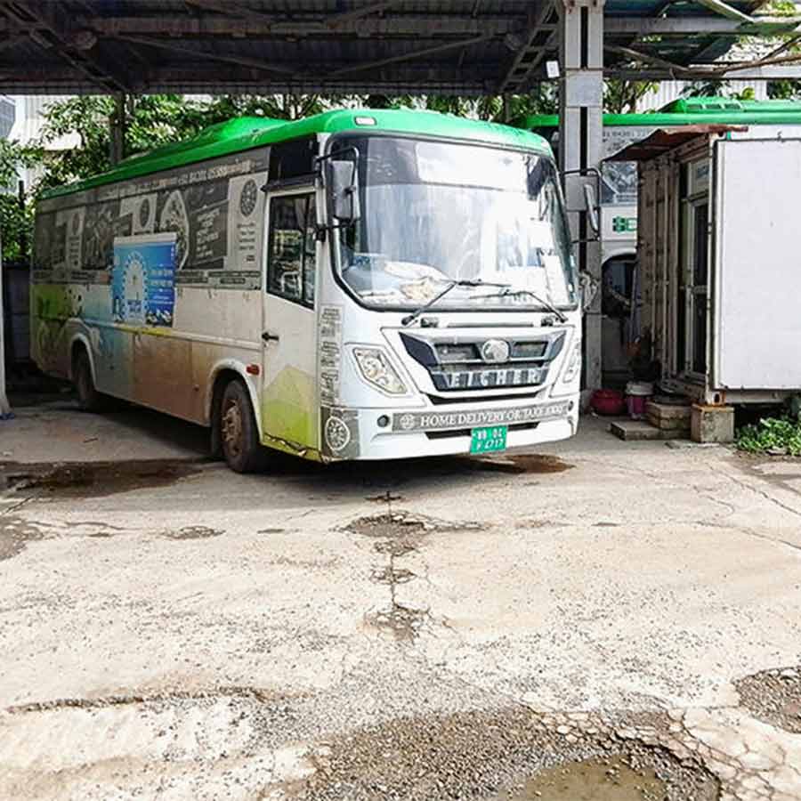 There are pollution-free buses, but autos and totos are plying freely in New Town