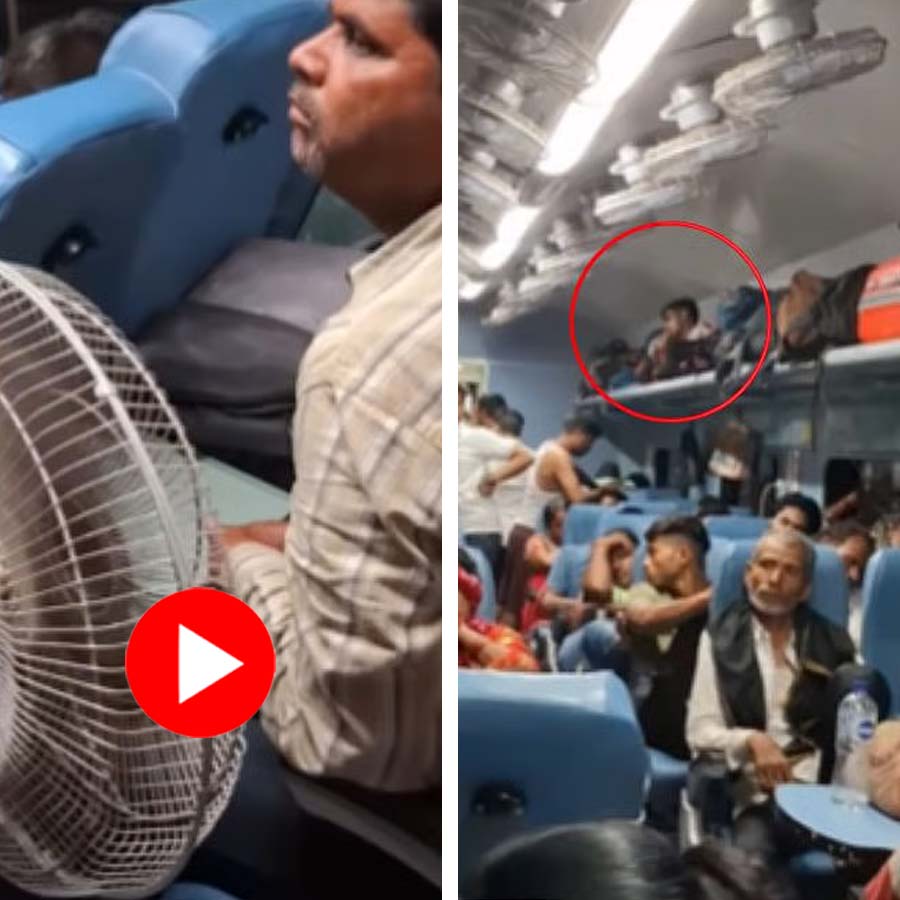 an who brings table fan in train