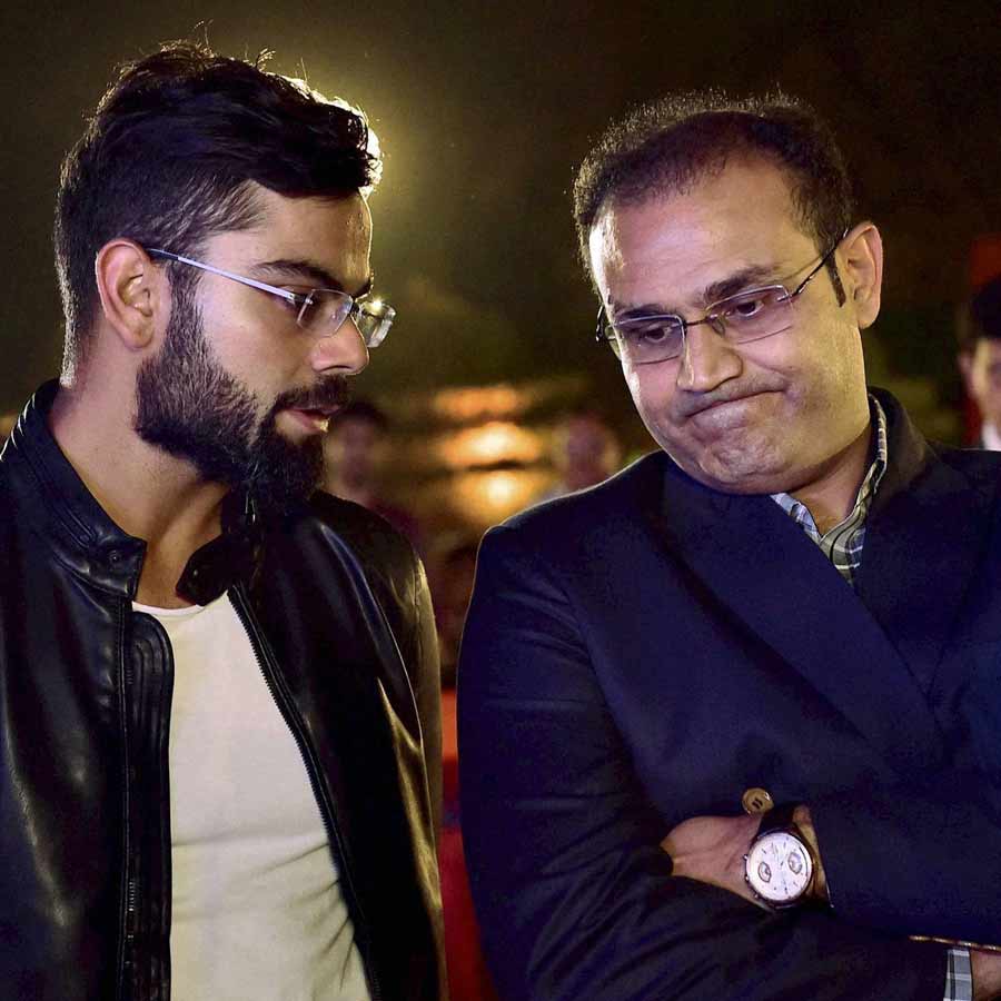 Picture of Virat Kohli and Virender Sehwag