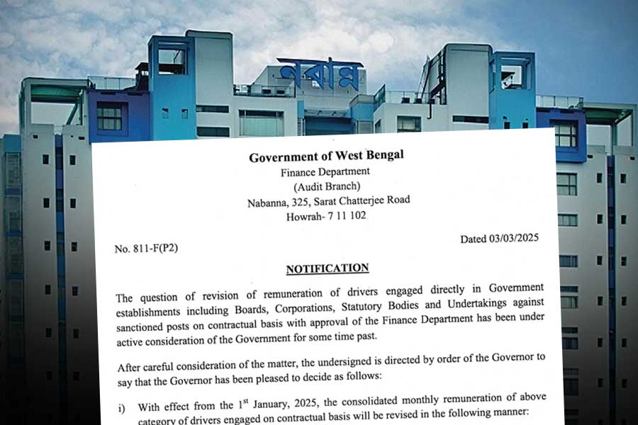 Remuneration of Government drivers has been revised in West Bengal
