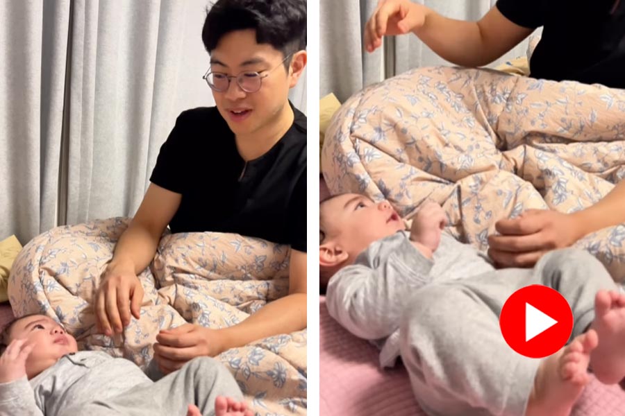 Korean father sings Chanda Hai Tu for his baby, video goes viral dgtl