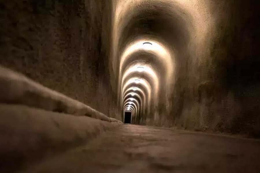 A mysterious tunnels hidden castle sketched by Leonardo da Vinci 