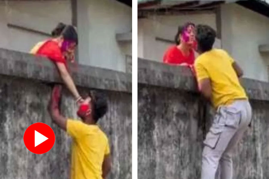 A boyfriend secretly visiting his girlfriend’s house