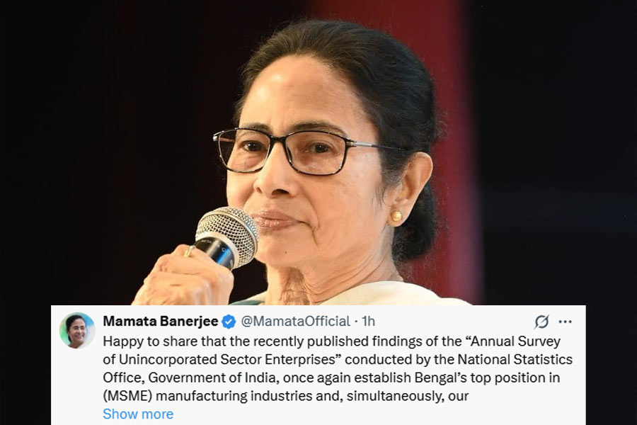 West Bengal secures top position in (MSME) manufacturing industries, Mamata Banerjee says citing Government of India report dgtl