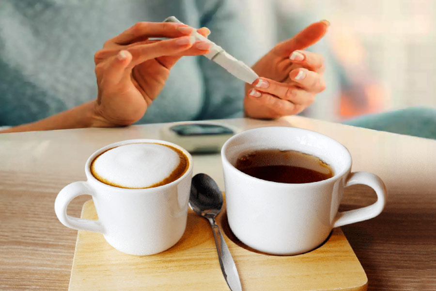 Effects of drinking tea and coffee before fasting blood sugar test