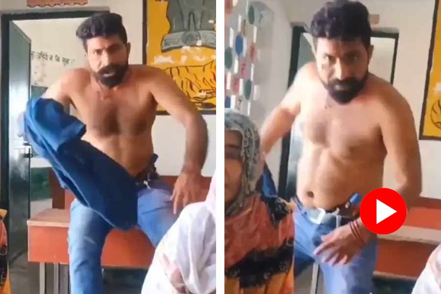 Video of drunk man enter classroom and creates ruckus in Meerut school