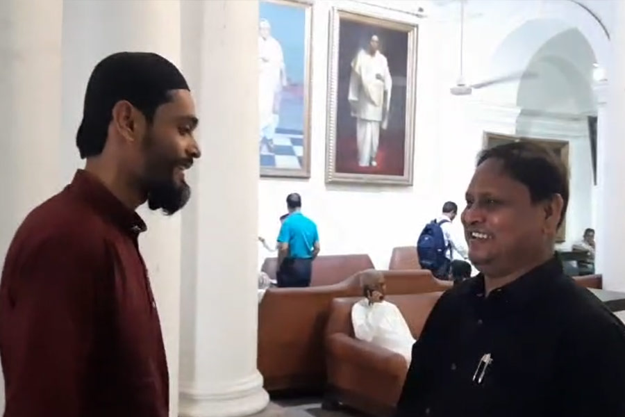 Minister Sovandeb Chattopadhyay held a meeting with Humayun Kabir in the Assembly