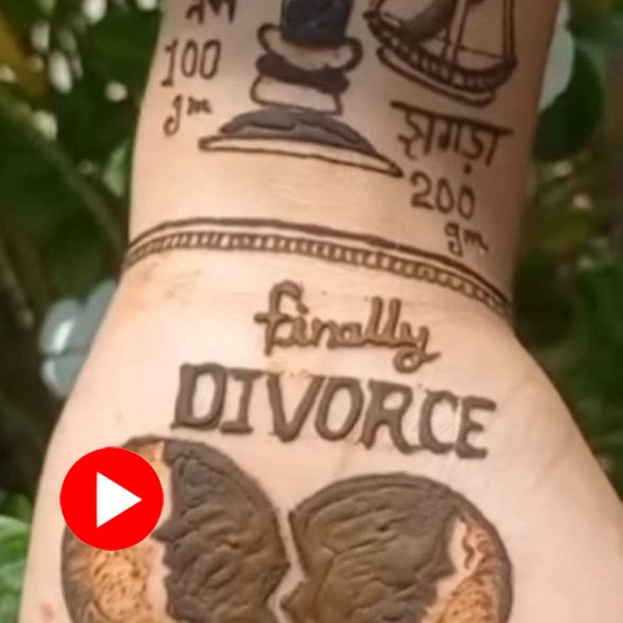 Video shows woman done bizarre mehendi tattoo after divorce