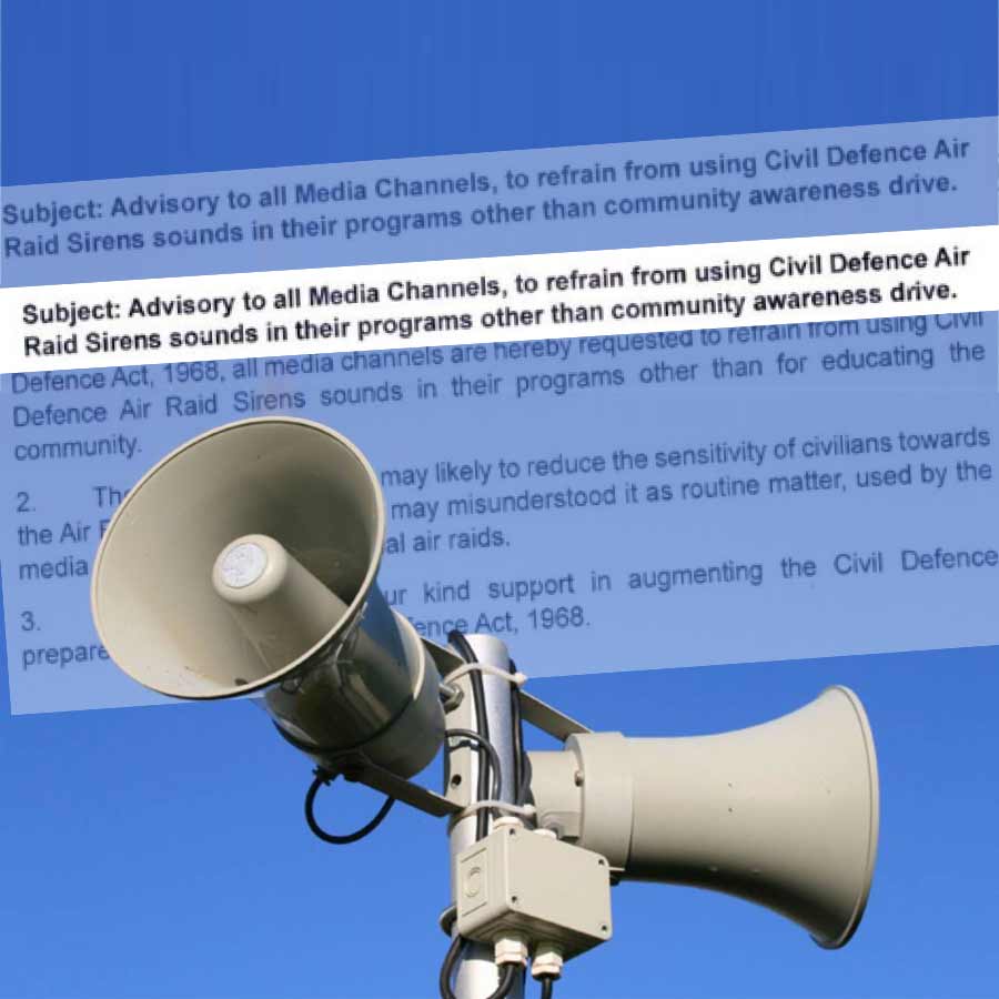 Government tells media channels not to use air raid sirens in programmes dgtl