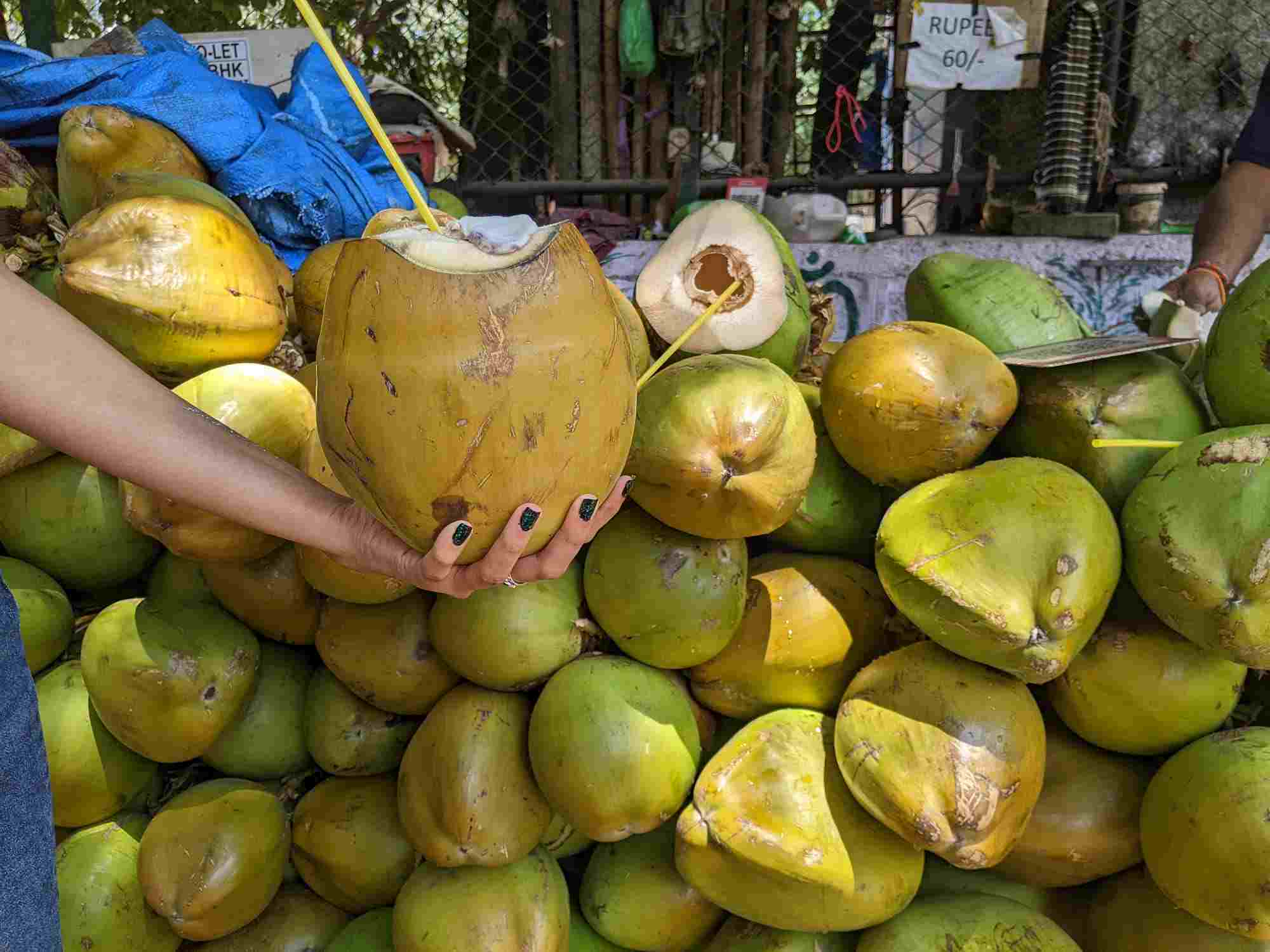 Coconut water or sugarcane juice which is more healthy and hydrating