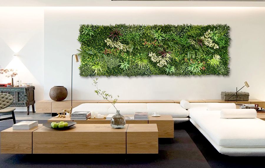 দেওয়ালে কৃত্রিম সরু সবুজ প্যাচ ভাল লাগবে।