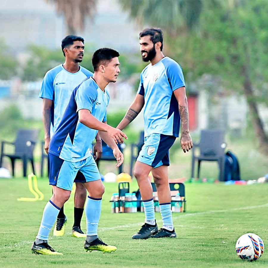The Indian football team's training session is focused on correcting the mistakes made in the Bangladesh match