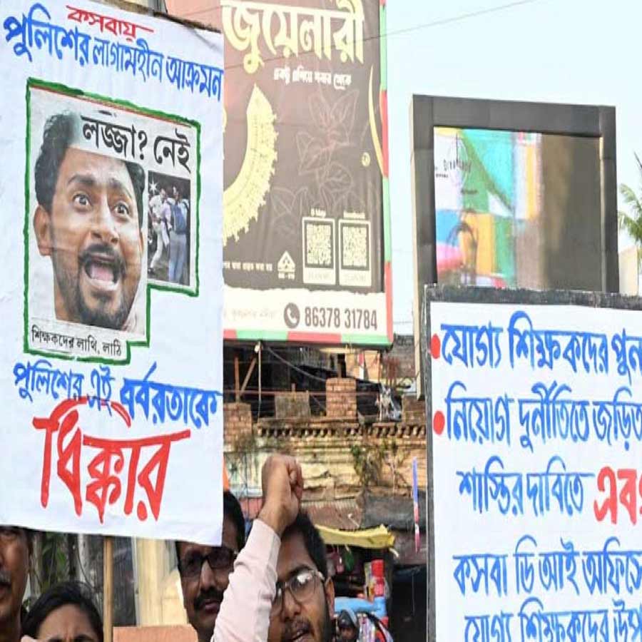 Questions arose after police removed teachers by lathicharged who were protesting in front of Bikash Bhavan