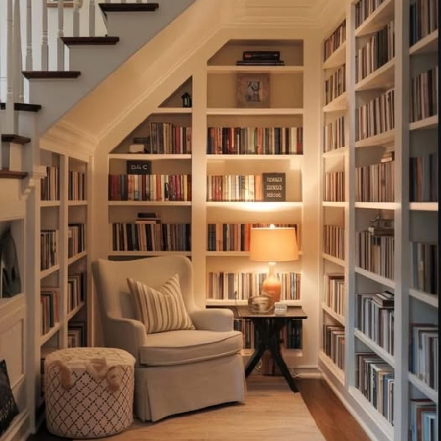 Decorate your favorite nook as a personal library or study without huge expenses