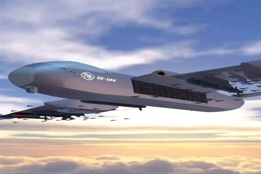 Super-high-altitude UAV of china with ability to release up to 100 units of small drones