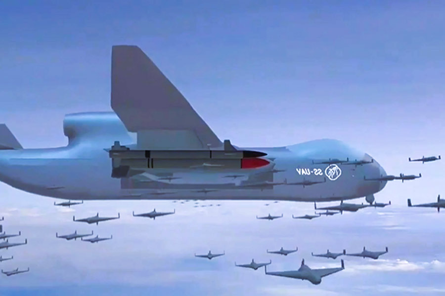 Super-high-altitude UAV of china with ability to release up to 100 units of small drones