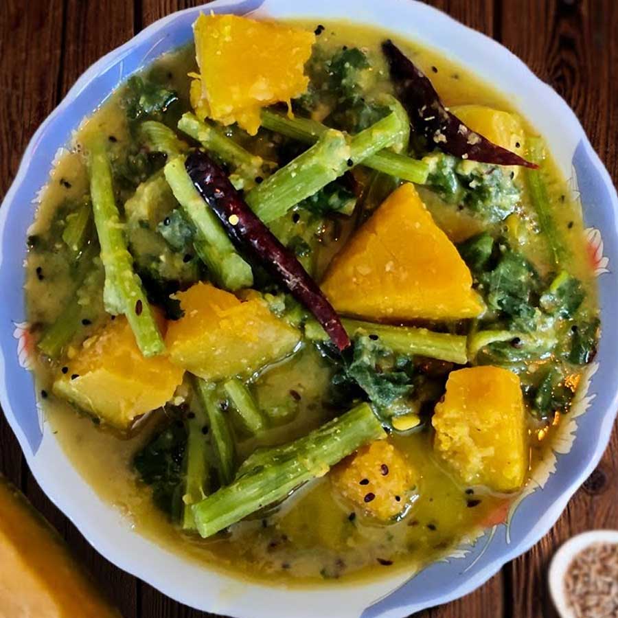 How to cook traditional Bengali Recipe Dalbahar with Pumpkin leaves