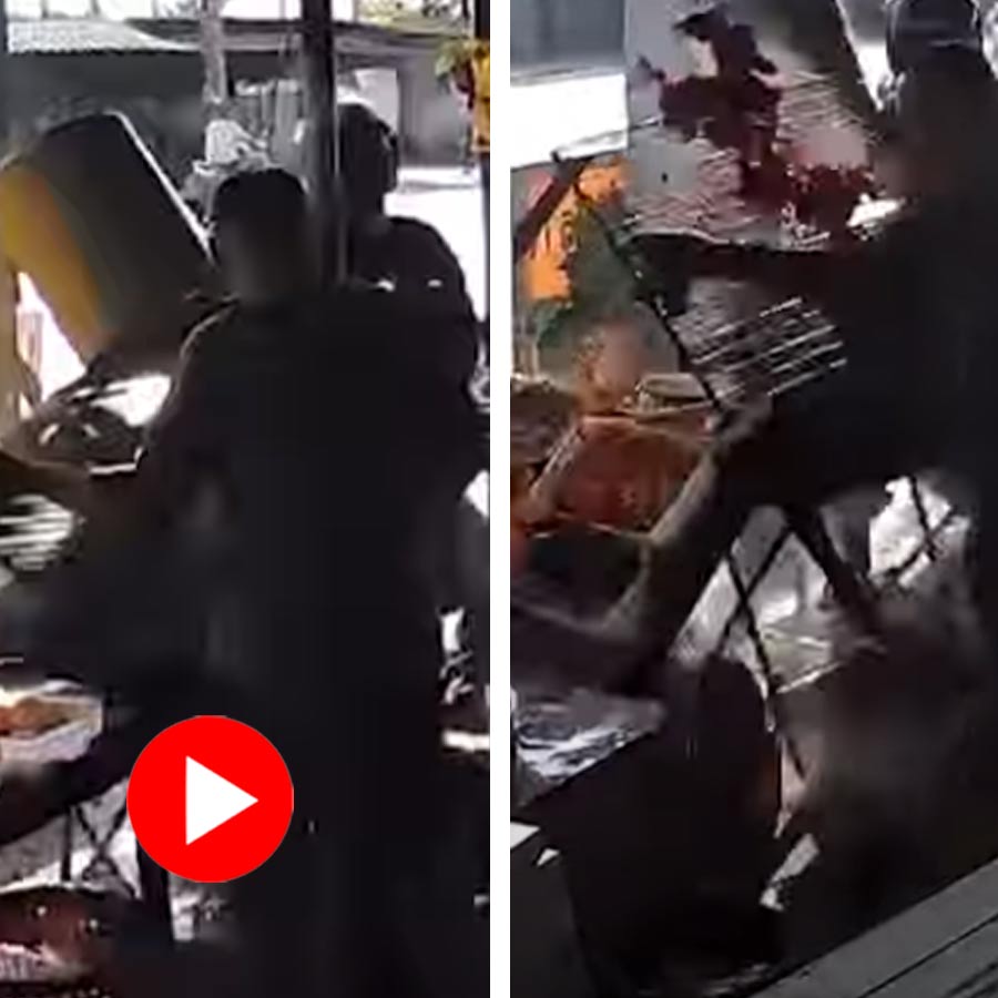 Video of motor cycle losing control and crashing over roadside restaurant goes viral dgtl