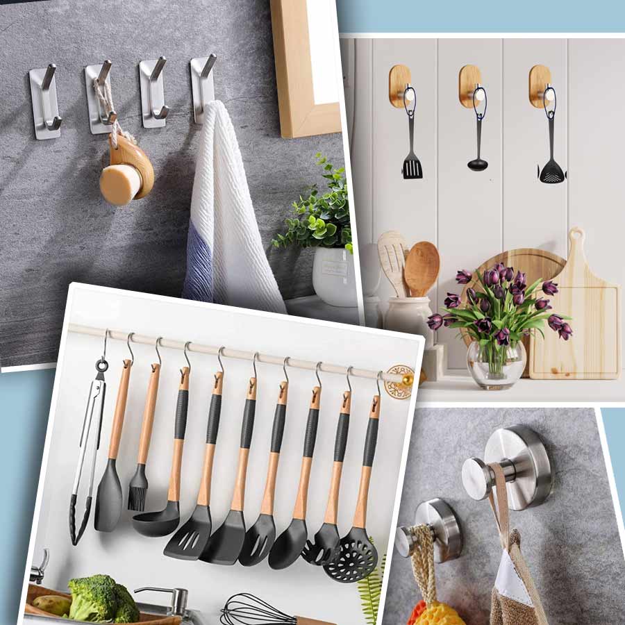 রকমারি হুকে ঝুলিয়ে হাতের কাছেই রাখা যায় জরুরি জিনিস।